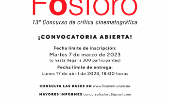 Convocatoria 13o Concurso de Crítica Cinematográfica Alfonso Reyes “Fósforo”.